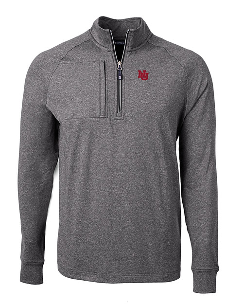 Nebraska Cornhuskers College Vault Cutter & Buck Adapt Eco Knit Heather Mens Big & Tall Quarter Zip Pullover