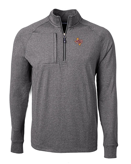 Midwestern State Mustangs Cutter & Buck Adapt Eco Knit Heather Mens Big & Tall Quarter Zip Pullover