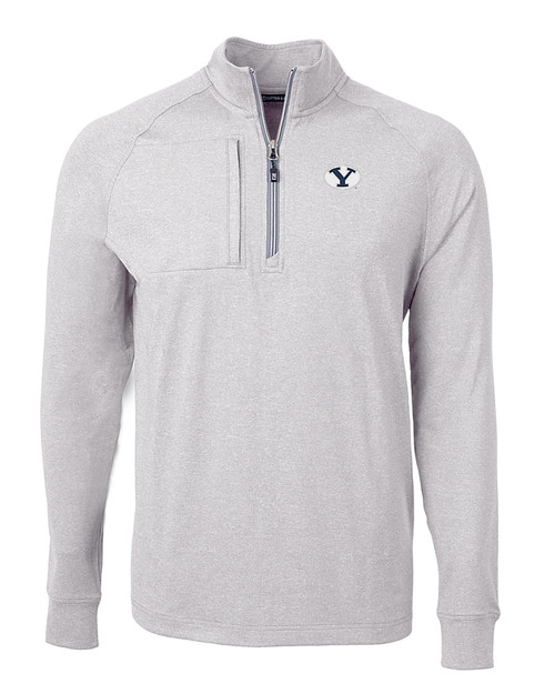 Brigham Young Cougars Cutter & Buck Adapt Eco Knit Heather Mens Big & Tall Quarter Zip Pullover