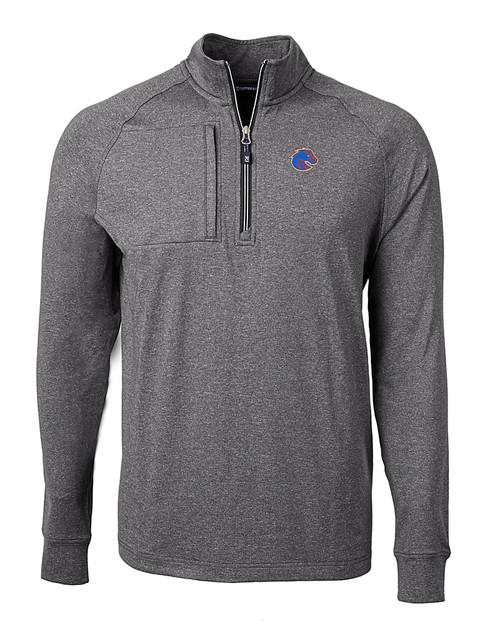 Boise State Broncos Cutter & Buck Adapt Eco Knit Heather Mens Big & Tall Quarter Zip Pullover
