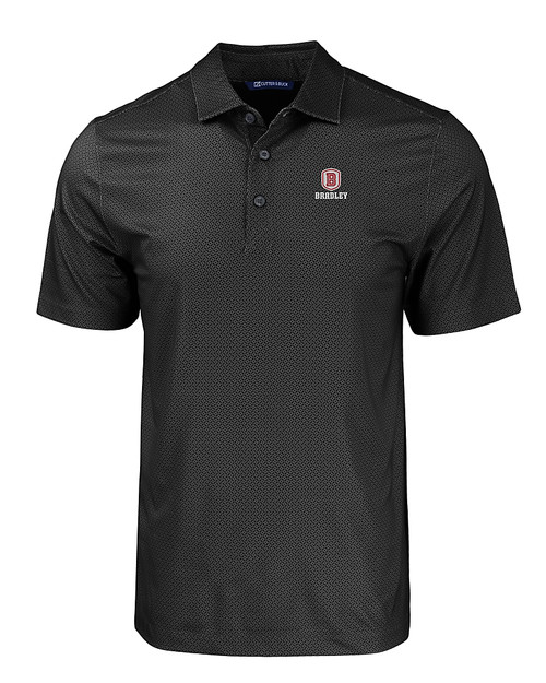 Bradley Braves Cutter & Buck Pike Eco Tonal Geo Print Stretch Recycled Mens Big & Tall Polo