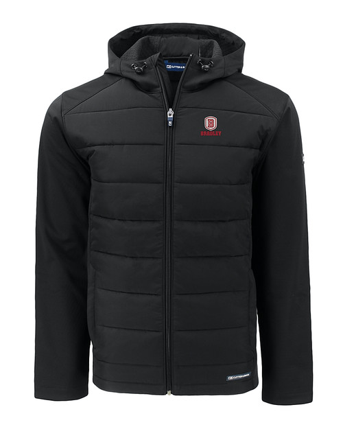 Bradley Braves Cutter & Buck Evoke Hybrid Eco Softshell Recycled Full Zip Mens Big & Tall Hooded Jacket
