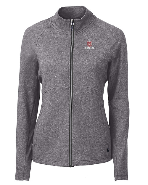 Bradley Braves Cutter & Buck Adapt Eco Knit Heather Recycled Womens Full Zip