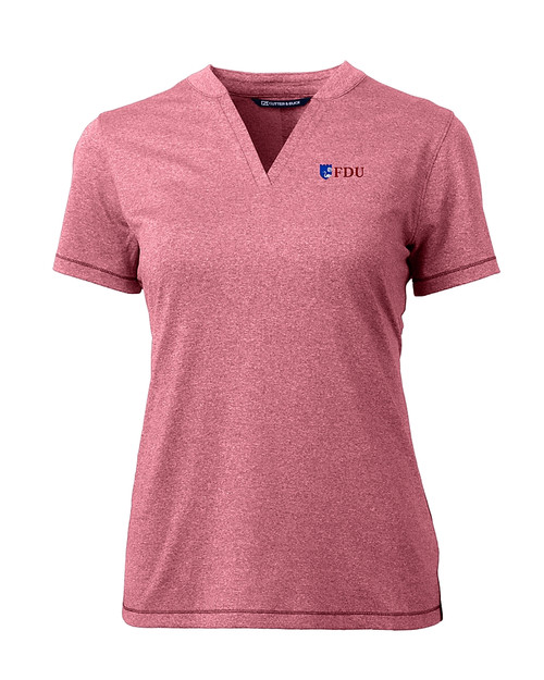 Fairleigh Dickinson Knights Cutter & Buck Forge Eco Heathered Stretch Womens Blade Top