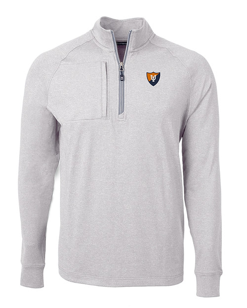 Illinois Fighting Illini College Vault Cutter & Buck Adapt Eco Knit Heather Mens Quarter Zip Pullover
