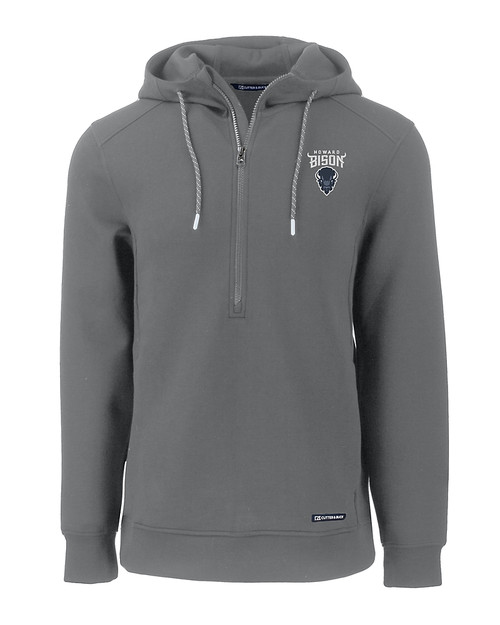 Howard Bison Cutter & Buck Roam Eco Half Zip Recycled Mens Hooded Pullover