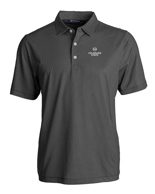 Colorado State Rams Cutter & Buck Pike Eco Symmetry Print Stretch Recycled Mens Polo