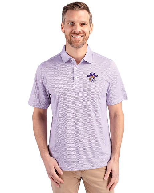 East Carolina (ECU) Pirates College Vault Cutter & Buck Pike Eco Symmetry Print Stretch Recycled Mens Polo