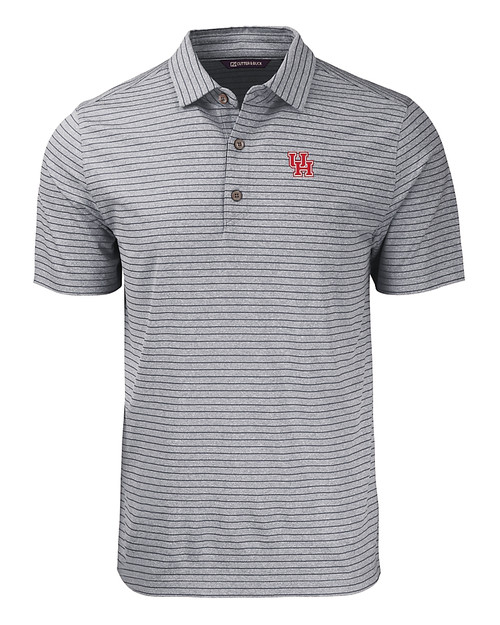 Houston Cougars Cutter & Buck Forge Eco Heather Stripe Stretch Recycled Mens Polo
