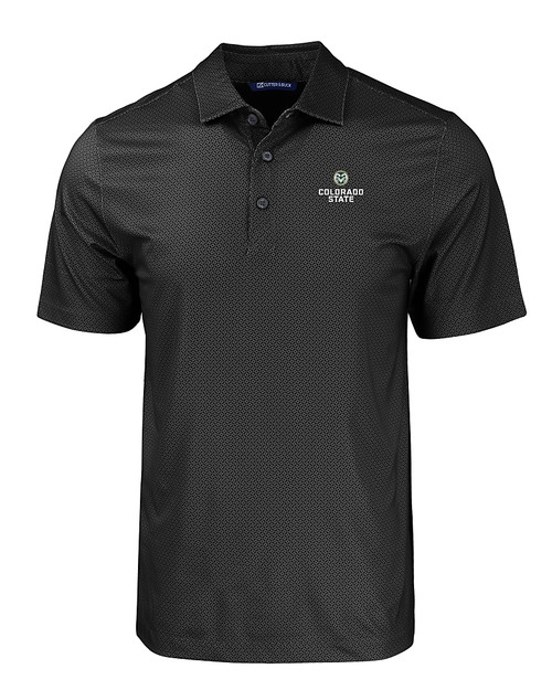 Colorado State Rams Cutter & Buck Pike Eco Tonal Geo Print Stretch Recycled Mens Polo