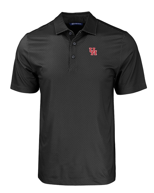 Houston Cougars Cutter & Buck Pike Eco Tonal Geo Print Stretch Recycled Mens Polo