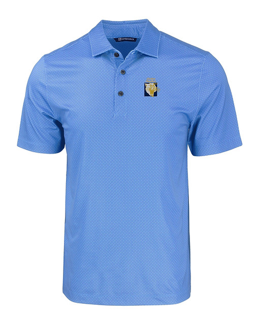 FIU Panthers College Vault Cutter & Buck Pike Eco Tonal Geo Print Stretch Recycled Mens Polo