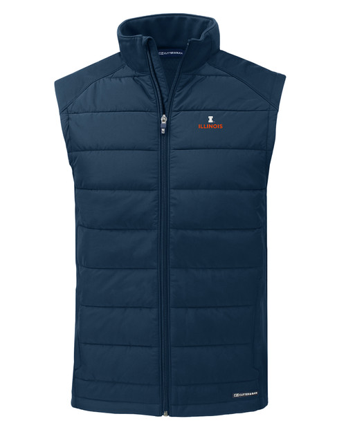 Illinois Fighting Illini Cutter & Buck Rainier PrimaLoft® Mens Eco  Insulated Full Zip Puffer Vest - Cutter & Buck