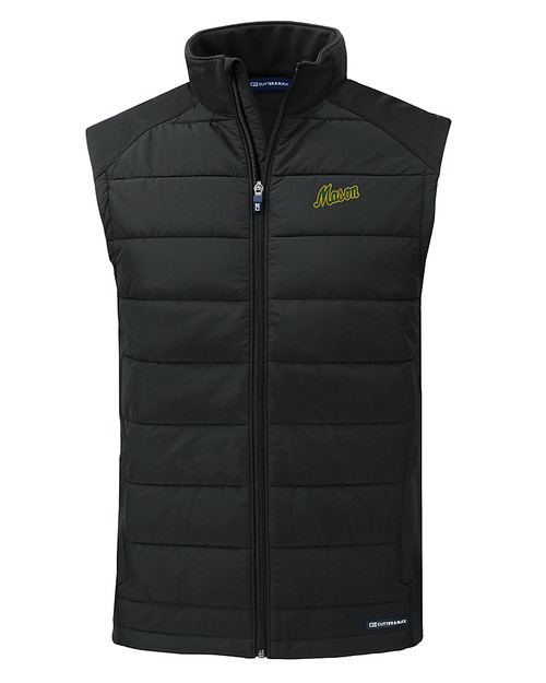 George Mason Patriots College Vault Cutter & Buck Evoke Hybrid Softshell Recycled Mens Full Zip Vest