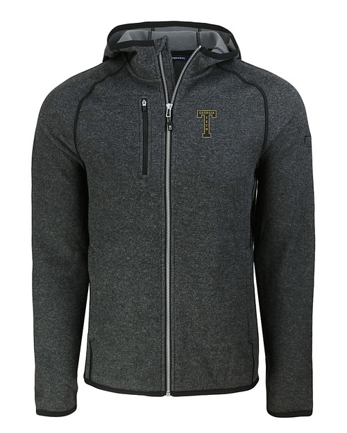 GA Tech Yellow Jackets College Vault Cutter & Buck Mainsail Full Zip Hooded Mens Jacket