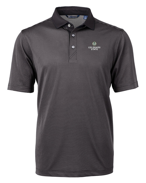 Colorado State Rams Cutter & Buck Virtue Eco Pique Micro Stripe Recycled Mens Big & Tall Polo