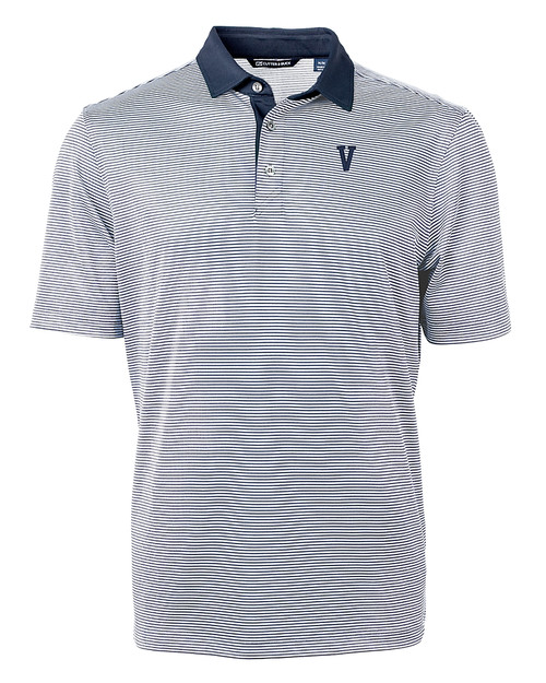 Villanova Wildcats College Vault Cutter & Buck Virtue Eco Pique Micro Stripe Recycled Mens Polo