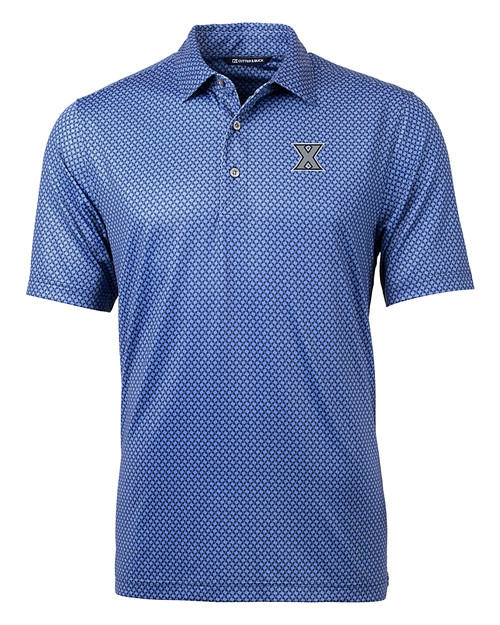 Xavier Musketeers Cutter & Buck Pike Banner Print Stretch Mens Polo