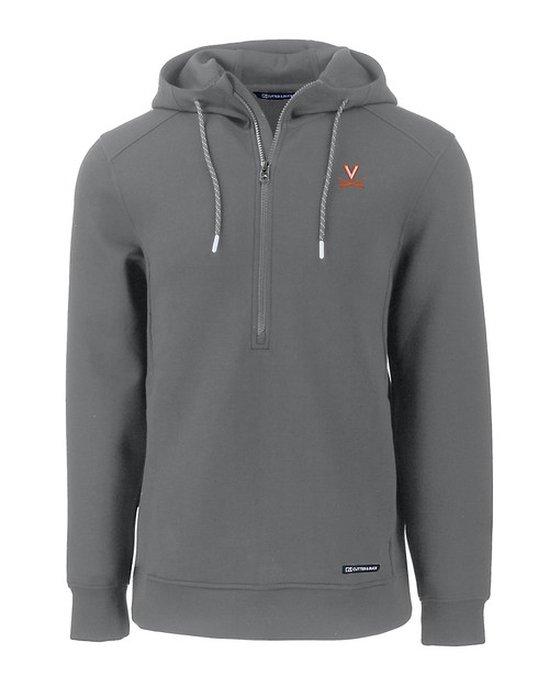 Virginia Cavaliers Cutter & Buck Roam Eco Half Zip Recycled Mens Hooded Pullover