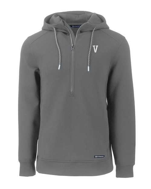 Villanova Wildcats College Vault Cutter & Buck Roam Eco Half Zip Recycled Mens Hooded Pullover