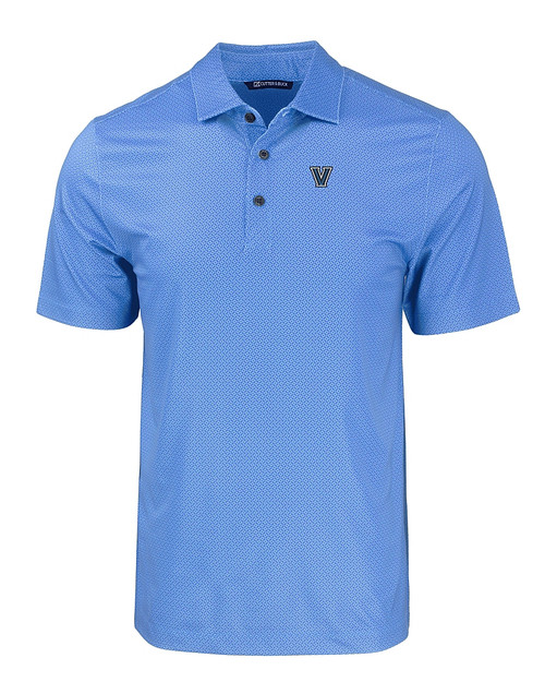 Villanova Wildcats Cutter & Buck Pike Eco Tonal Geo Print Stretch Recycled Mens Polo