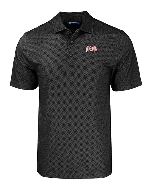 UNLV Rebels Cutter & Buck Pike Eco Tonal Geo Print Stretch Recycled Mens Polo