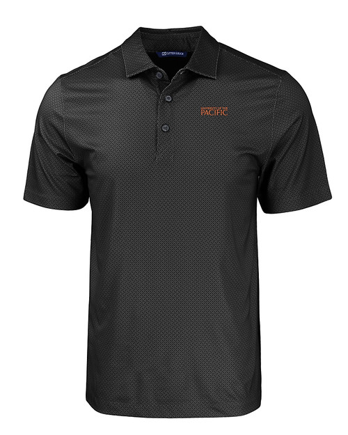 UOP Tigers Cutter & Buck Pike Eco Tonal Geo Print Stretch Recycled Mens Polo