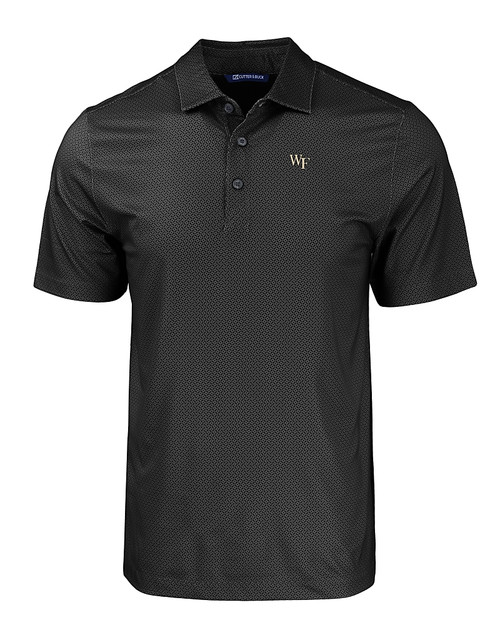 Wake Forest Demon Deacons Cutter & Buck Pike Eco Tonal Geo Print Stretch Recycled Mens Polo
