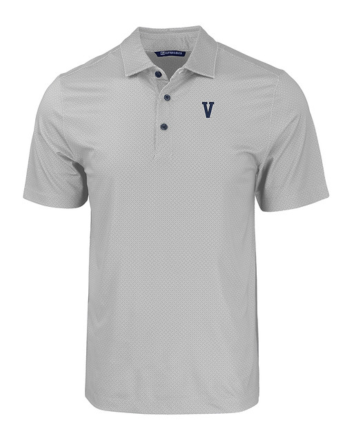 Villanova Wildcats College Vault Cutter & Buck Pike Eco Tonal Geo Print Stretch Recycled Mens Polo