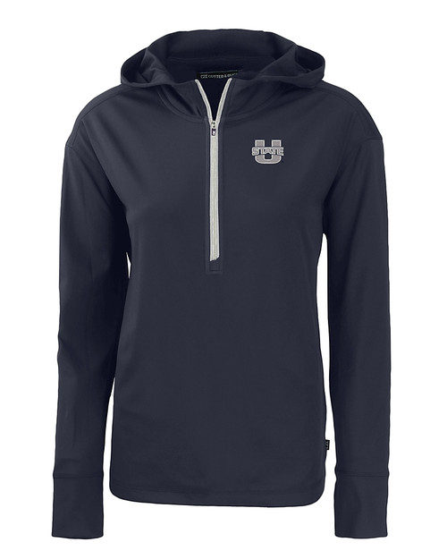 Utah State Aggies Cutter & Buck Daybreak Eco Recycled Womens Half Zip Hoodie