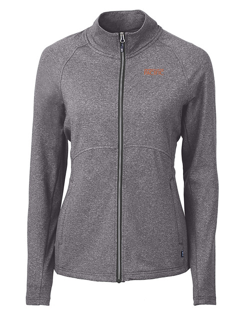 UOP Tigers Cutter & Buck Adapt Eco Knit Heather Recycled Womens Full Zip