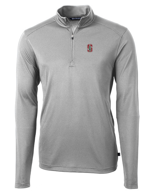 Stanford Cardinal - Cutter & Buck Virtue Eco Pique Recycled Quarter Zip Mens Big & Tall Pullover