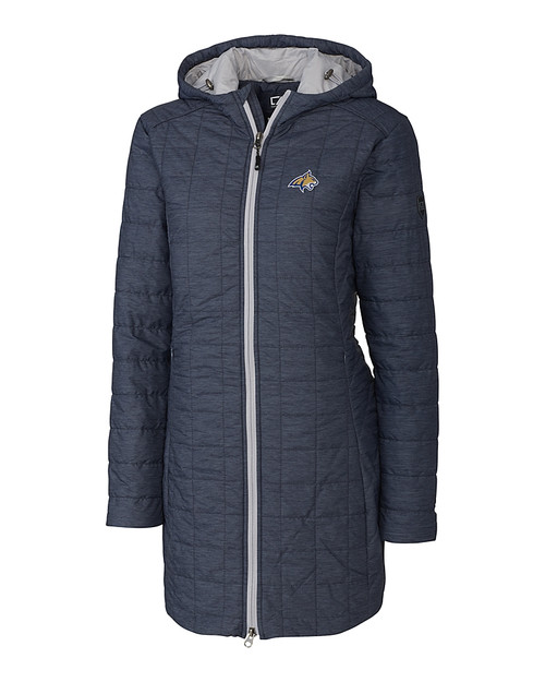Montana State Bobcats Cutter & Buck Rainier PrimaLoft®  Womens Eco Insulated Hooded Long Coat