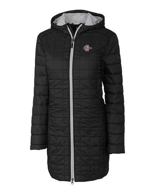 San Diego State Aztecs Cutter & Buck Rainier PrimaLoft®  Womens Eco Insulated Hooded Long Coat