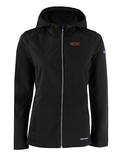 UOP Tigers Cutter & Buck Evoke Softshell Recycled Full Zip Womens Jacket