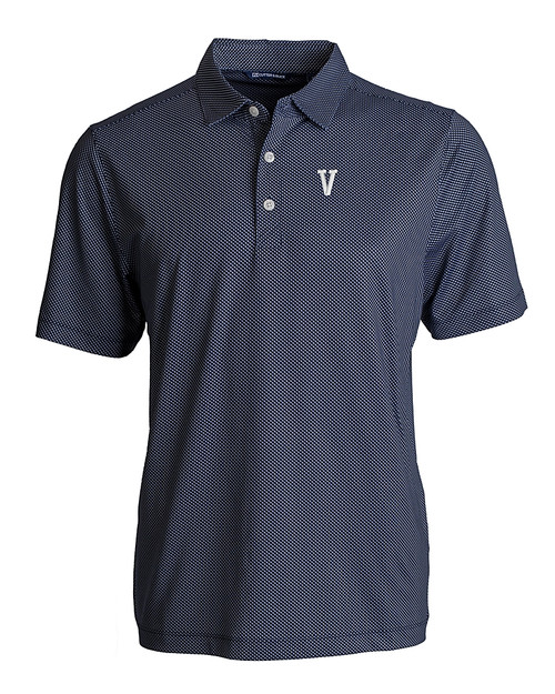 Villanova Wildcats College Vault Cutter & Buck Pike Eco Symmetry Print Stretch Recycled Mens Polo