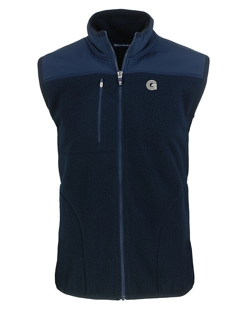 Georgetown Hoyas Cutter & Buck Cascade Eco Sherpa Mens Big and Tall Fleece Vest