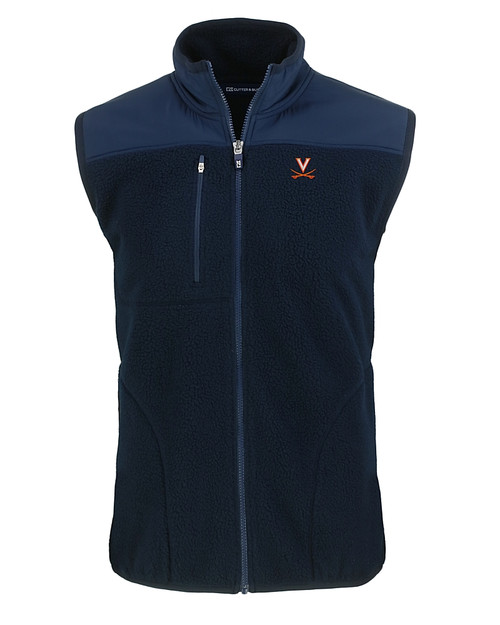 Virginia Cavaliers Cutter & Buck Cascade Eco Sherpa Mens Big and Tall Fleece Vest