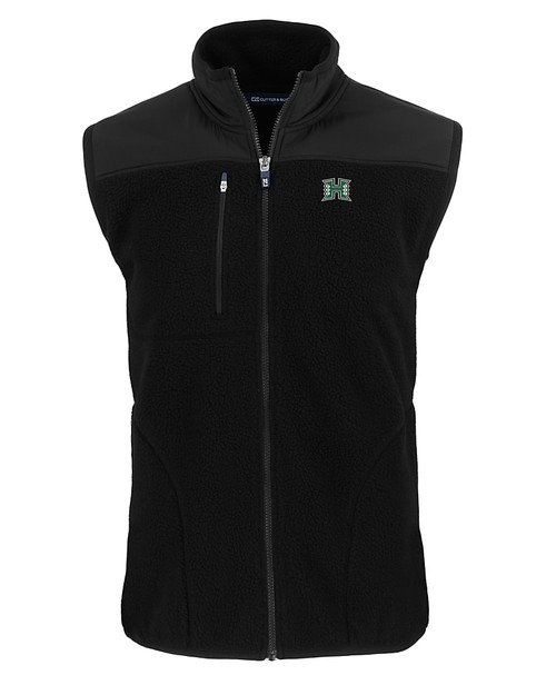 Hawaii Warriors Cutter & Buck Cascade Eco Sherpa Mens Big and Tall Fleece Vest