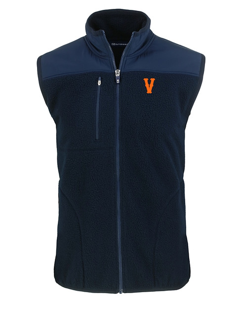 Virginia Hoos College Vault Cutter & Buck Cascade Eco Sherpa Mens Big and Tall Fleece Vest