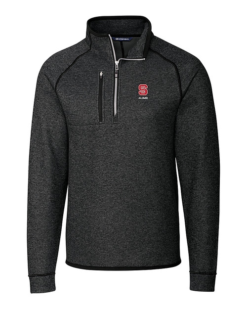 North Carolina State Wolfpack Alumni - Cutter & Buck Mainsail Sweater-Knit Mens Big and Tall Half Zip Pullover Jacket