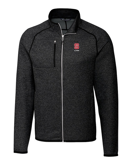 North Carolina State Wolfpack Alumni - Cutter & Buck Mainsail Sweater-Knit Mens Big and Tall Full Zip Jacket
