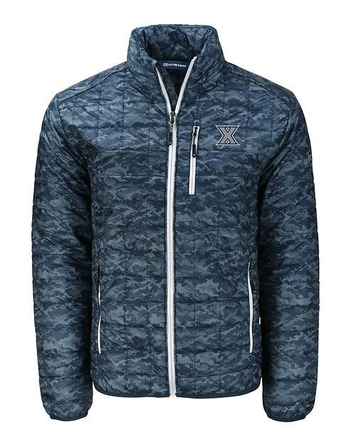 Xavier Musketeers Cutter & Buck Rainier PrimaLoft® Mens Eco Insulated Full Zip Printed Puffer Jacket