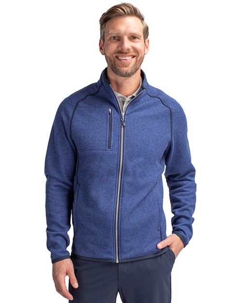 Milwaukee Brewers Cutter & Buck Big & Tall Charter Eco Full-Zip