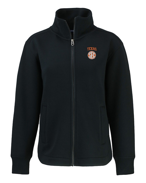 Texas Longhorns SEC Cutter & Buck Roam Eco Full Zip Recycled Womens Jacket