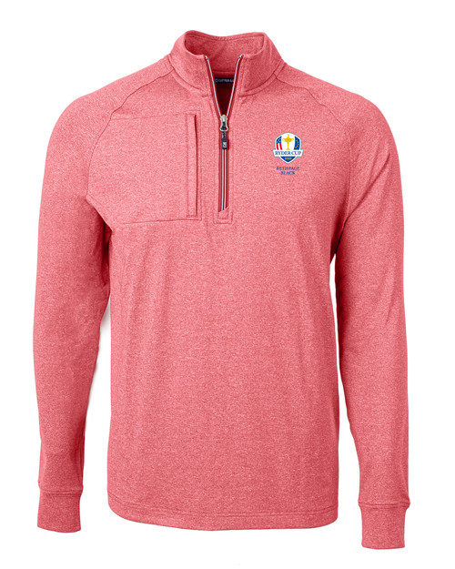 2025 Ryder Cup Cutter & Buck Adapt Eco Knit Heather Mens Big & Tall Quarter Zip Pullover