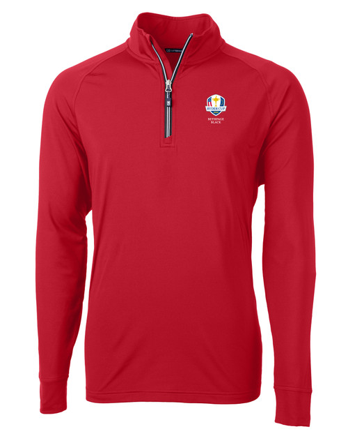 2025 Ryder Cup Cutter & Buck Adapt Eco Knit Stretch Recycled Mens Quarter Zip Pullover