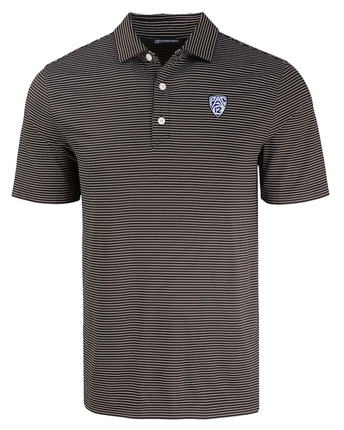 PAC-12 Conference Cutter & Buck Forge Epic Confidence Fine Line Stripe Stretch Recycled Mens Polo