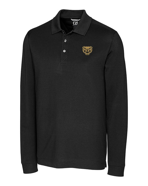 Oakland Golden Grizzlies Cutter & Buck Advantage Eco Tri-Blend Pique Mens Long Sleeve Polo