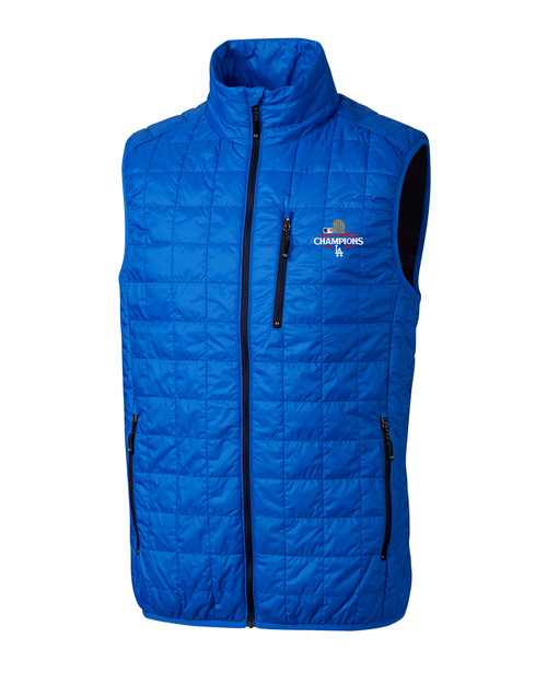 Los Angeles Dodgers 2024 World Series Champions Cutter & Buck Rainier PrimaLoft® Mens Eco Insulated Full Zip Puffer Vest